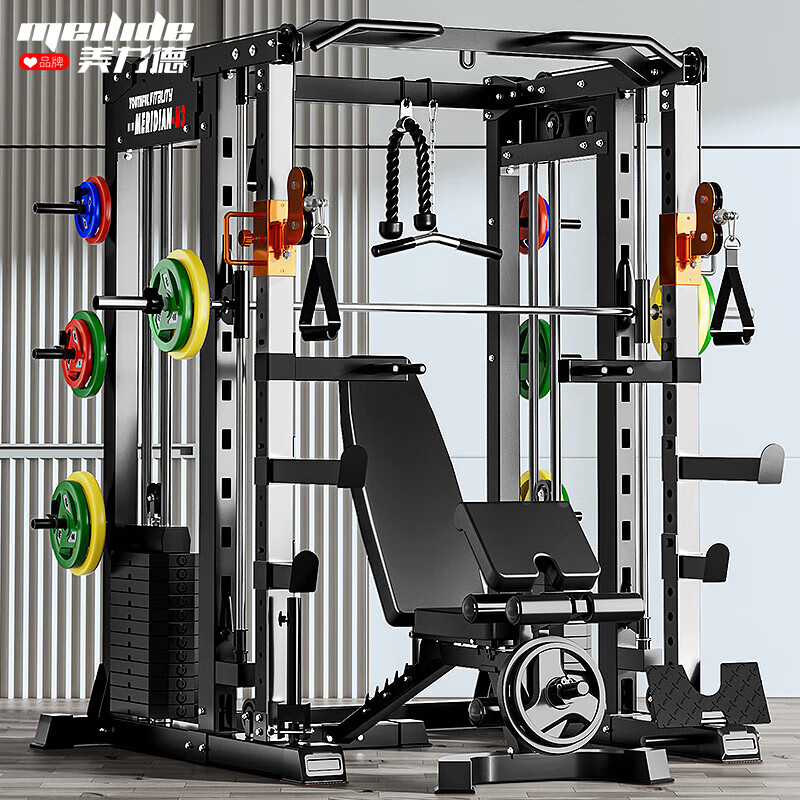 美力德综合训练器评测_三人站综合训练器功能_家用多功能健身器材选购指南